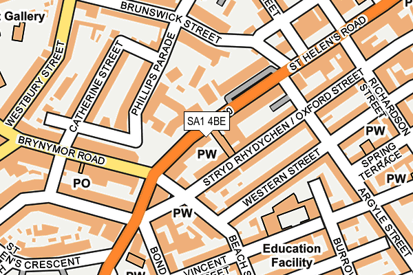 SA1 4BE map - OS OpenMap – Local (Ordnance Survey)