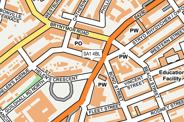 SA1 4BL map - OS OpenMap – Local (Ordnance Survey)