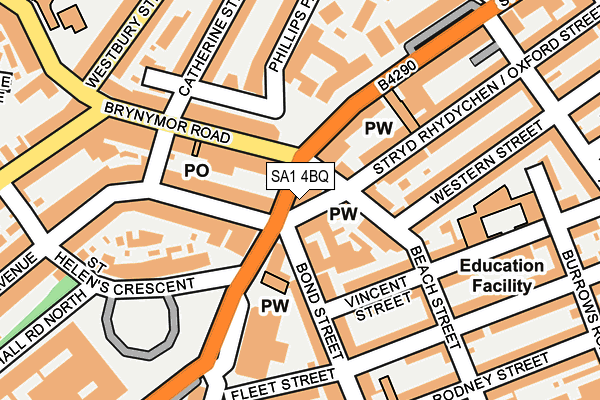 SA1 4BQ map - OS OpenMap – Local (Ordnance Survey)