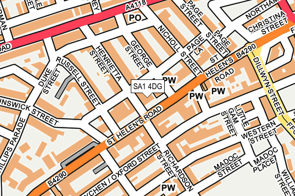 SA1 4DG map - OS OpenMap – Local (Ordnance Survey)