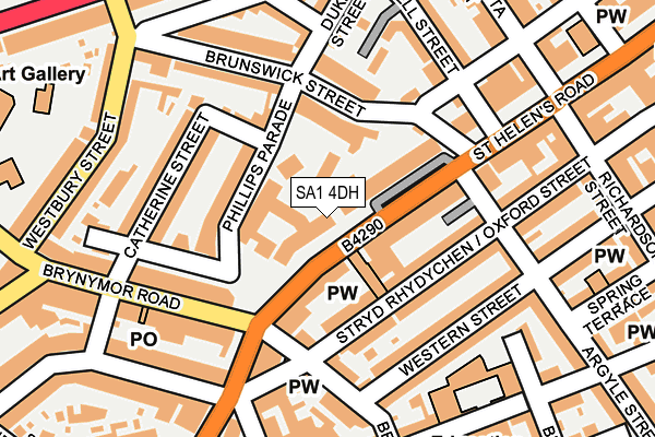 SA1 4DH map - OS OpenMap – Local (Ordnance Survey)