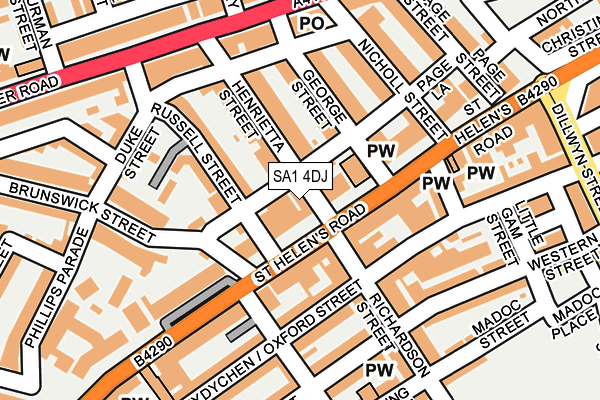 SA1 4DJ map - OS OpenMap – Local (Ordnance Survey)