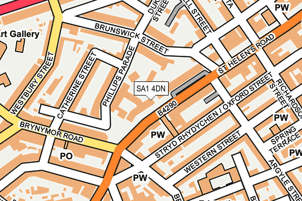 SA1 4DN map - OS OpenMap – Local (Ordnance Survey)