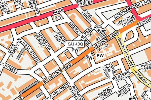 SA1 4DQ map - OS OpenMap – Local (Ordnance Survey)