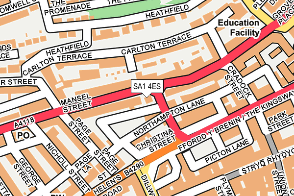 SA1 4ES map - OS OpenMap – Local (Ordnance Survey)
