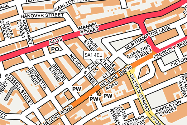 SA1 4EU map - OS OpenMap – Local (Ordnance Survey)
