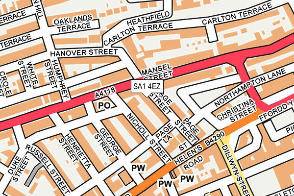 SA1 4EZ map - OS OpenMap – Local (Ordnance Survey)