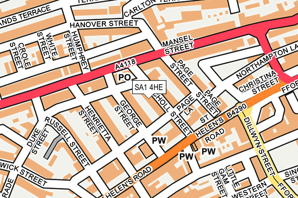 SA1 4HE map - OS OpenMap – Local (Ordnance Survey)