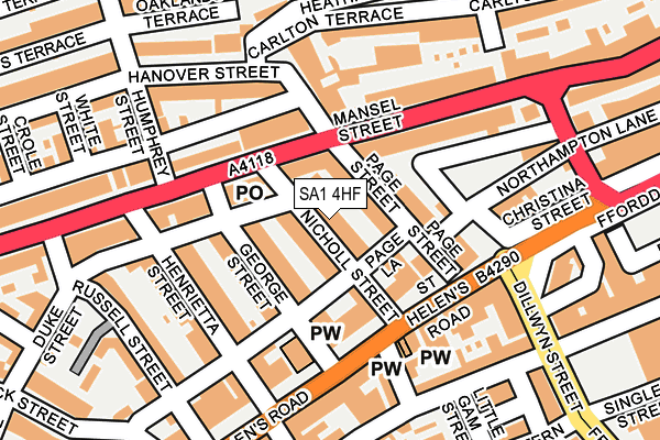 SA1 4HF map - OS OpenMap – Local (Ordnance Survey)