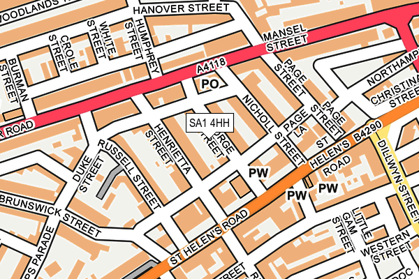 SA1 4HH map - OS OpenMap – Local (Ordnance Survey)