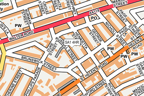 SA1 4HR map - OS OpenMap – Local (Ordnance Survey)