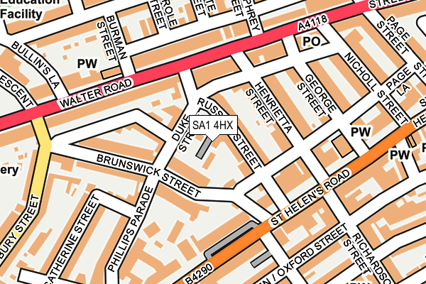 SA1 4HX map - OS OpenMap – Local (Ordnance Survey)