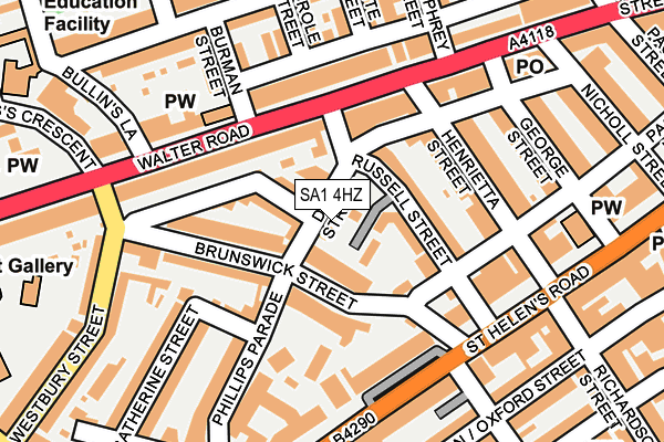 SA1 4HZ map - OS OpenMap – Local (Ordnance Survey)