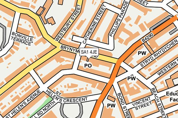 SA1 4JE map - OS OpenMap – Local (Ordnance Survey)