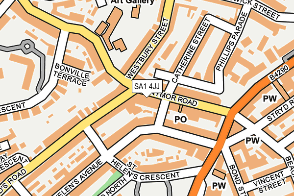 SA1 4JJ map - OS OpenMap – Local (Ordnance Survey)