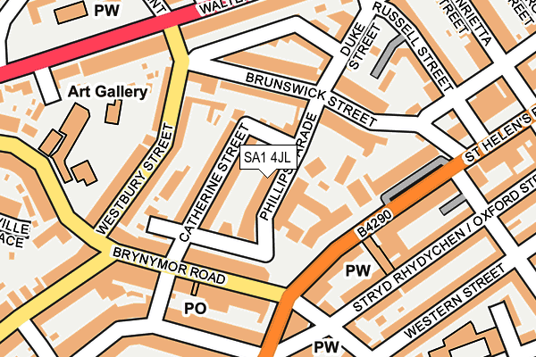 SA1 4JL map - OS OpenMap – Local (Ordnance Survey)