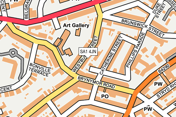 SA1 4JN map - OS OpenMap – Local (Ordnance Survey)
