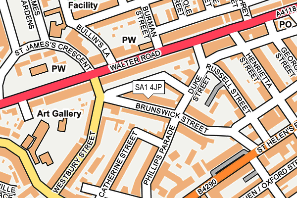 SA1 4JP map - OS OpenMap – Local (Ordnance Survey)