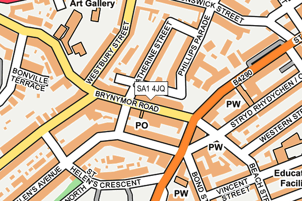 SA1 4JQ map - OS OpenMap – Local (Ordnance Survey)