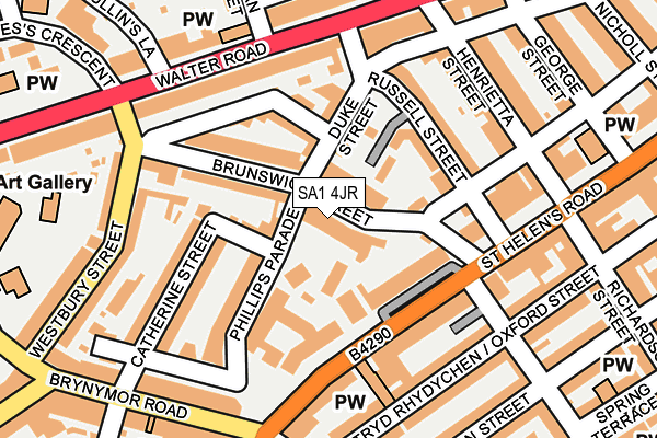 SA1 4JR map - OS OpenMap – Local (Ordnance Survey)