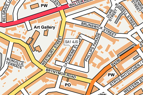 SA1 4JS map - OS OpenMap – Local (Ordnance Survey)