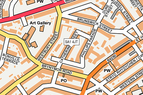 SA1 4JT map - OS OpenMap – Local (Ordnance Survey)