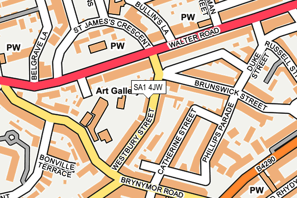 SA1 4JW map - OS OpenMap – Local (Ordnance Survey)