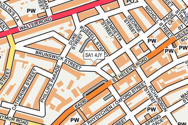 SA1 4JY map - OS OpenMap – Local (Ordnance Survey)