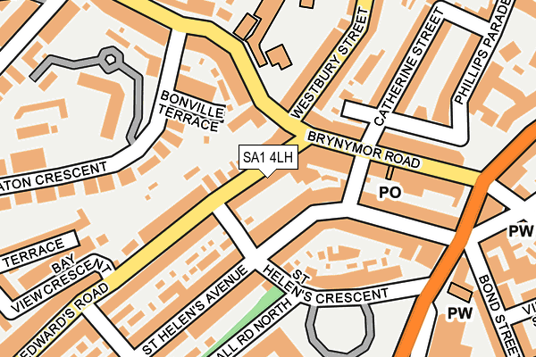 SA1 4LH map - OS OpenMap – Local (Ordnance Survey)