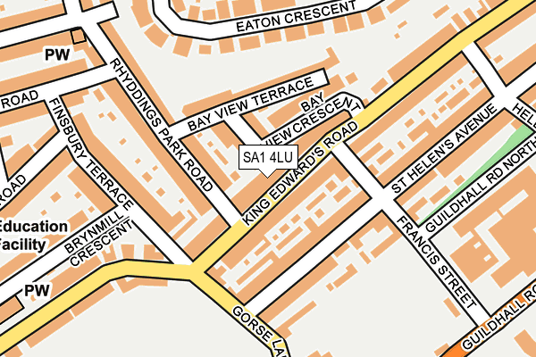 SA1 4LU map - OS OpenMap – Local (Ordnance Survey)