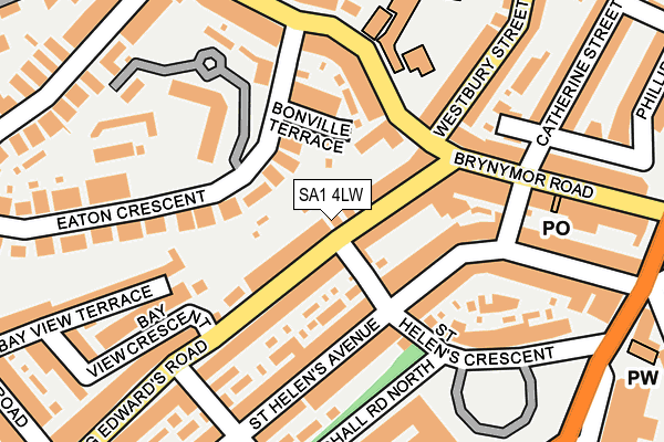 SA1 4LW map - OS OpenMap – Local (Ordnance Survey)