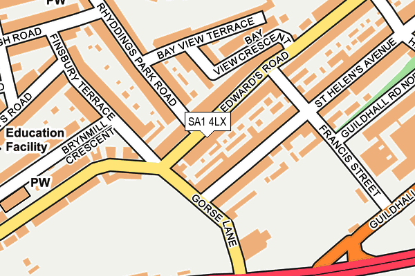 SA1 4LX map - OS OpenMap – Local (Ordnance Survey)