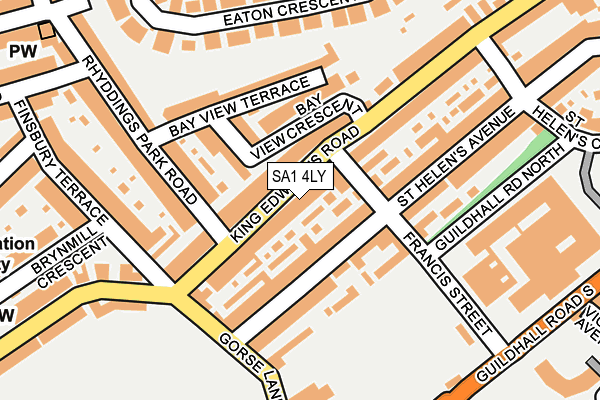 SA1 4LY map - OS OpenMap – Local (Ordnance Survey)