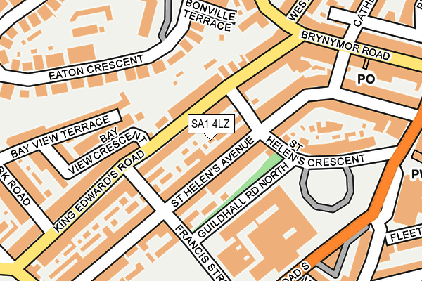 SA1 4LZ map - OS OpenMap – Local (Ordnance Survey)