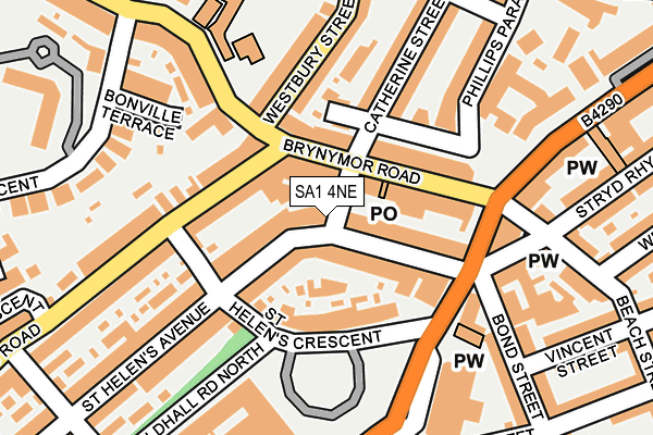 SA1 4NE map - OS OpenMap – Local (Ordnance Survey)