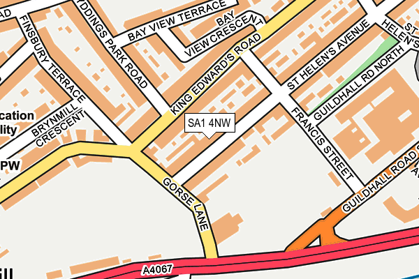 SA1 4NW map - OS OpenMap – Local (Ordnance Survey)