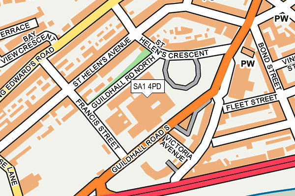SA1 4PD map - OS OpenMap – Local (Ordnance Survey)