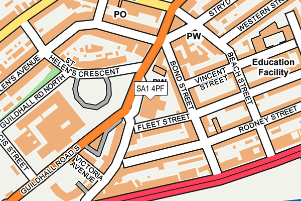 SA1 4PF map - OS OpenMap – Local (Ordnance Survey)