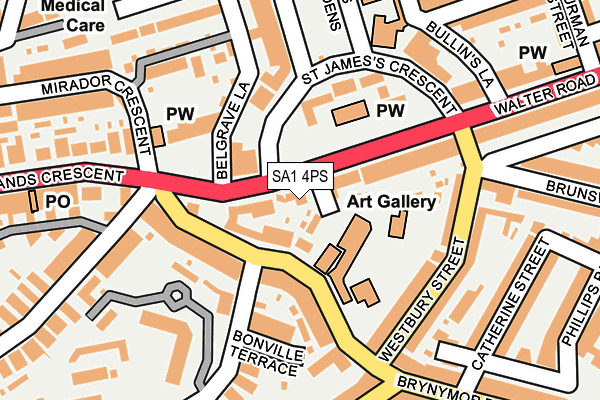 SA1 4PS map - OS OpenMap – Local (Ordnance Survey)