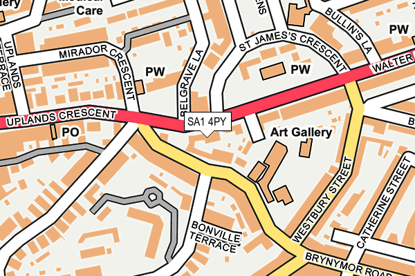 SA1 4PY map - OS OpenMap – Local (Ordnance Survey)