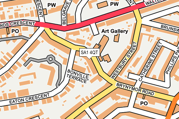 SA1 4QT map - OS OpenMap – Local (Ordnance Survey)