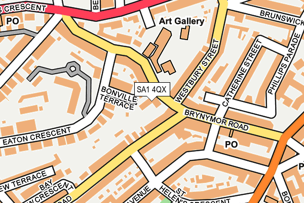 SA1 4QX map - OS OpenMap – Local (Ordnance Survey)