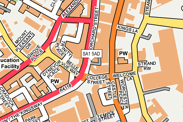 SA1 5AD map - OS OpenMap – Local (Ordnance Survey)