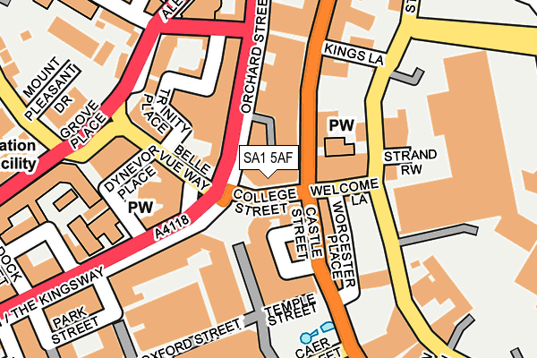 SA1 5AF map - OS OpenMap – Local (Ordnance Survey)