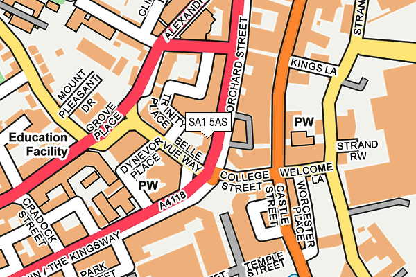 SA1 5AS map - OS OpenMap – Local (Ordnance Survey)