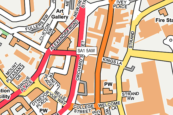 SA1 5AW map - OS OpenMap – Local (Ordnance Survey)