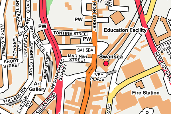 SA1 5BA map - OS OpenMap – Local (Ordnance Survey)