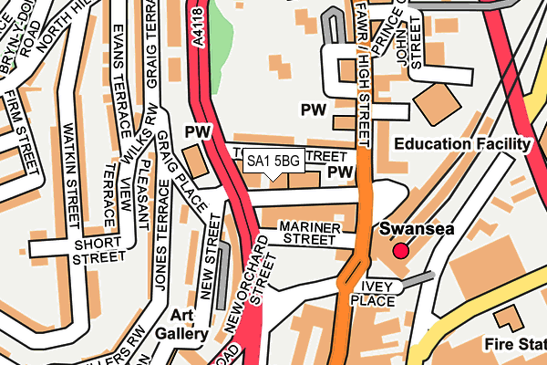 SA1 5BG map - OS OpenMap – Local (Ordnance Survey)