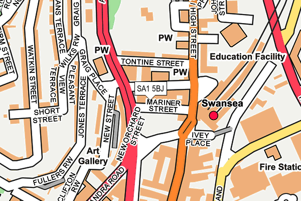 SA1 5BJ map - OS OpenMap – Local (Ordnance Survey)