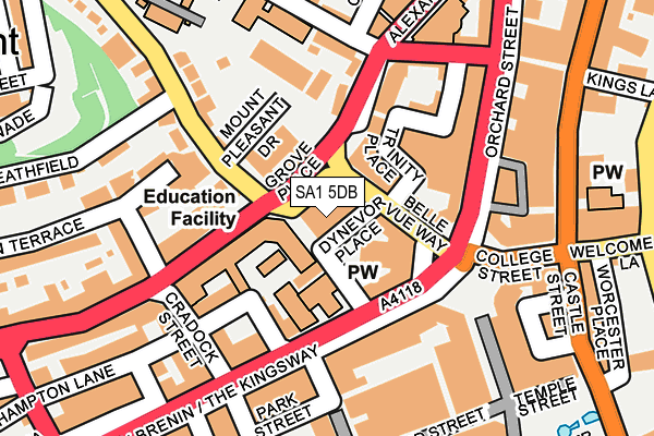 SA1 5DB map - OS OpenMap – Local (Ordnance Survey)